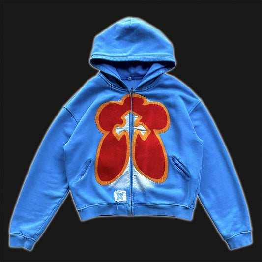 SKY BLUE BOXY HOODIE